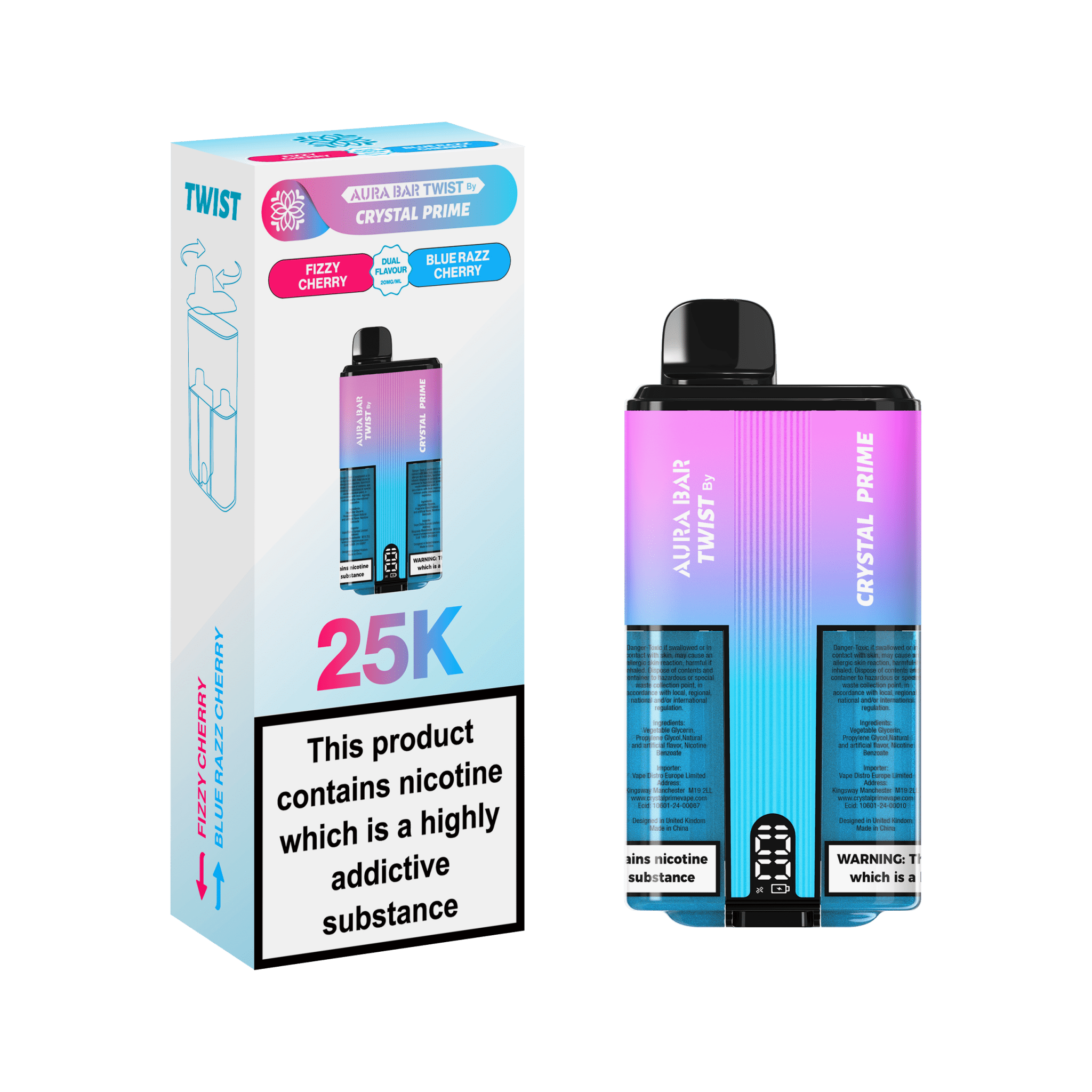 Aura Bar Crystal Prime Twist 25000 Disposable Vape Aura Bar Crystal Prime Twist 25000 Disposable Vape