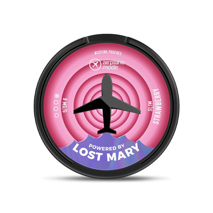 airplane mode on vape Strawberry Airplane Mode Nicotine Pouches by Lost Mary