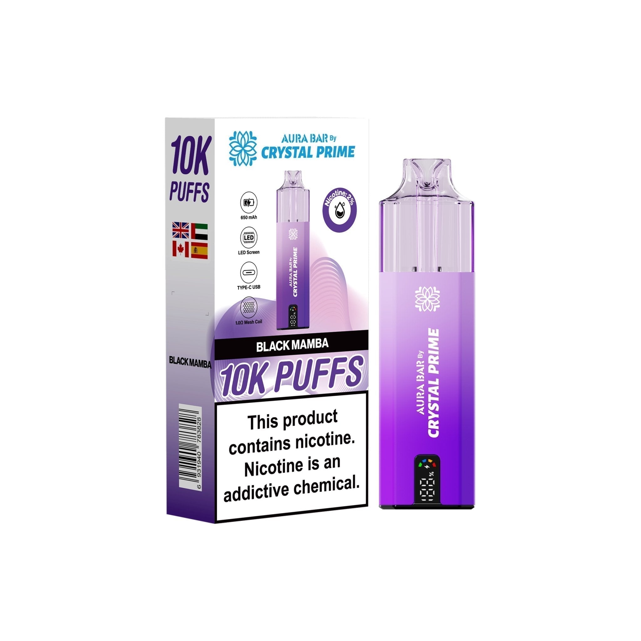 Aura Bar Crystal Prime 10000+ Disposable Vape - Power Vape Shop