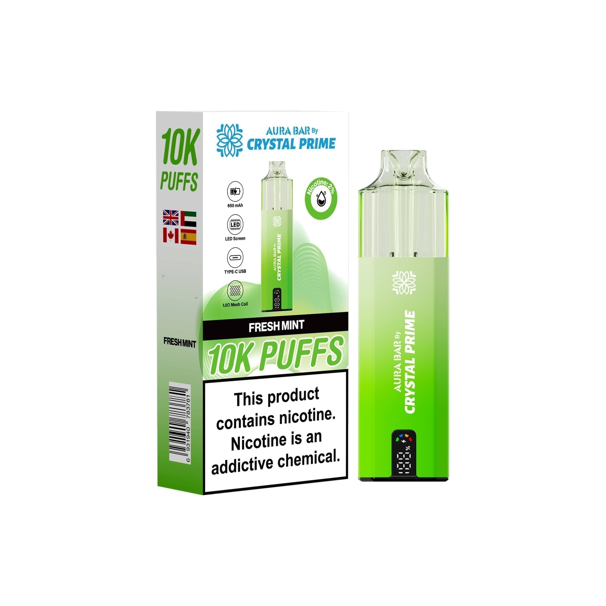 Aura Bar Crystal Prime 10000+ Disposable Vape - Power Vape Shop