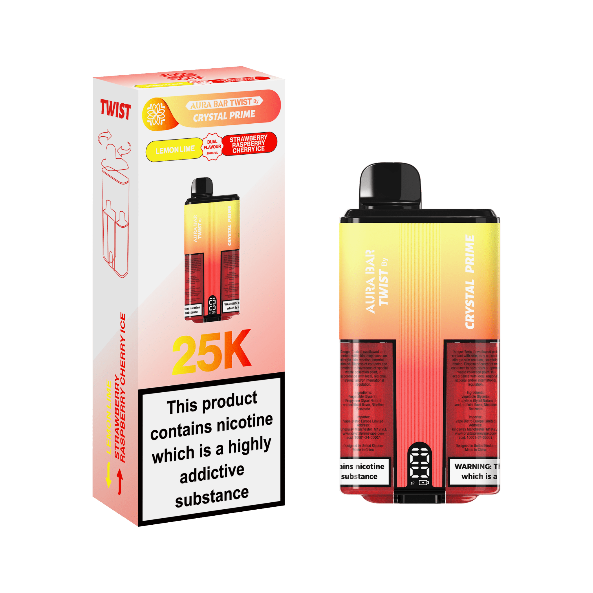 Aura Bar Crystal Prime Twist 25000 Disposable Vape Aura Bar Crystal Prime Twist 25000 Disposable Vape