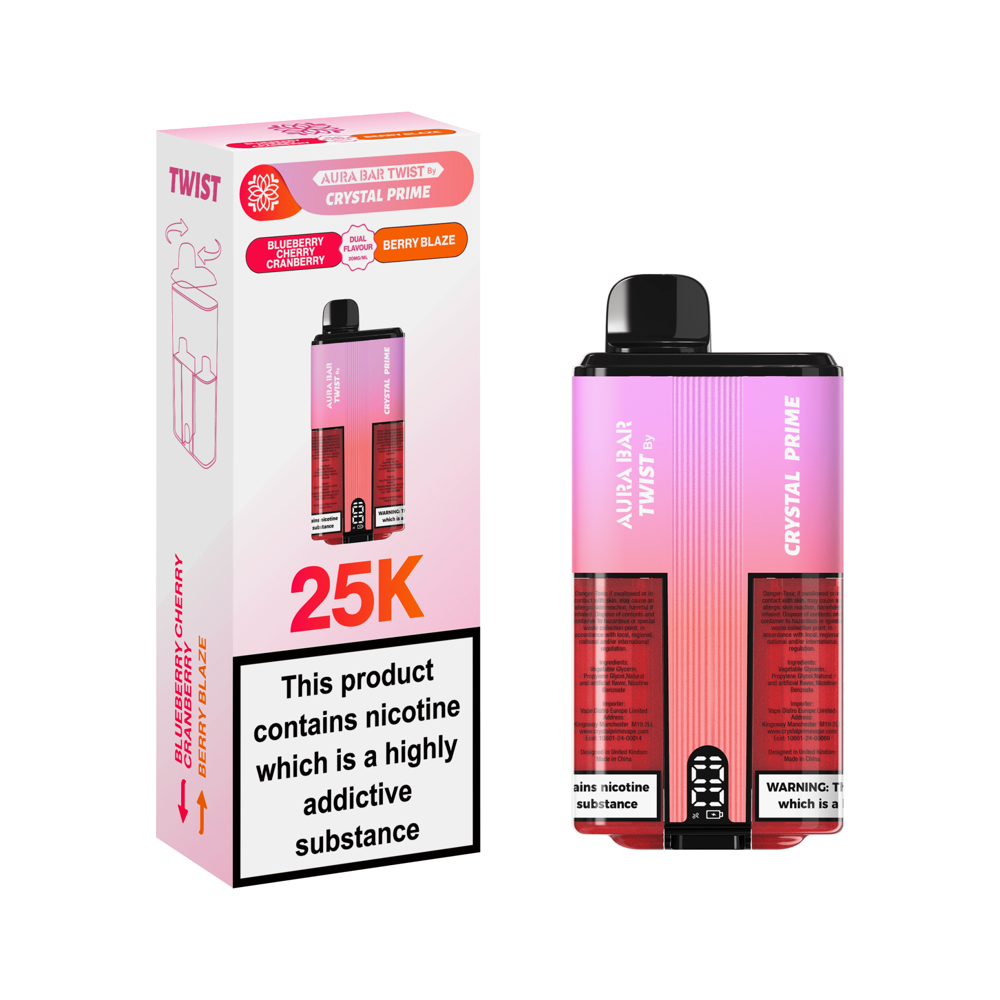 Aura Bar Crystal Prime Twist 25000 Disposable Vape Aura Bar Crystal Prime Twist 25000 Disposable Vape