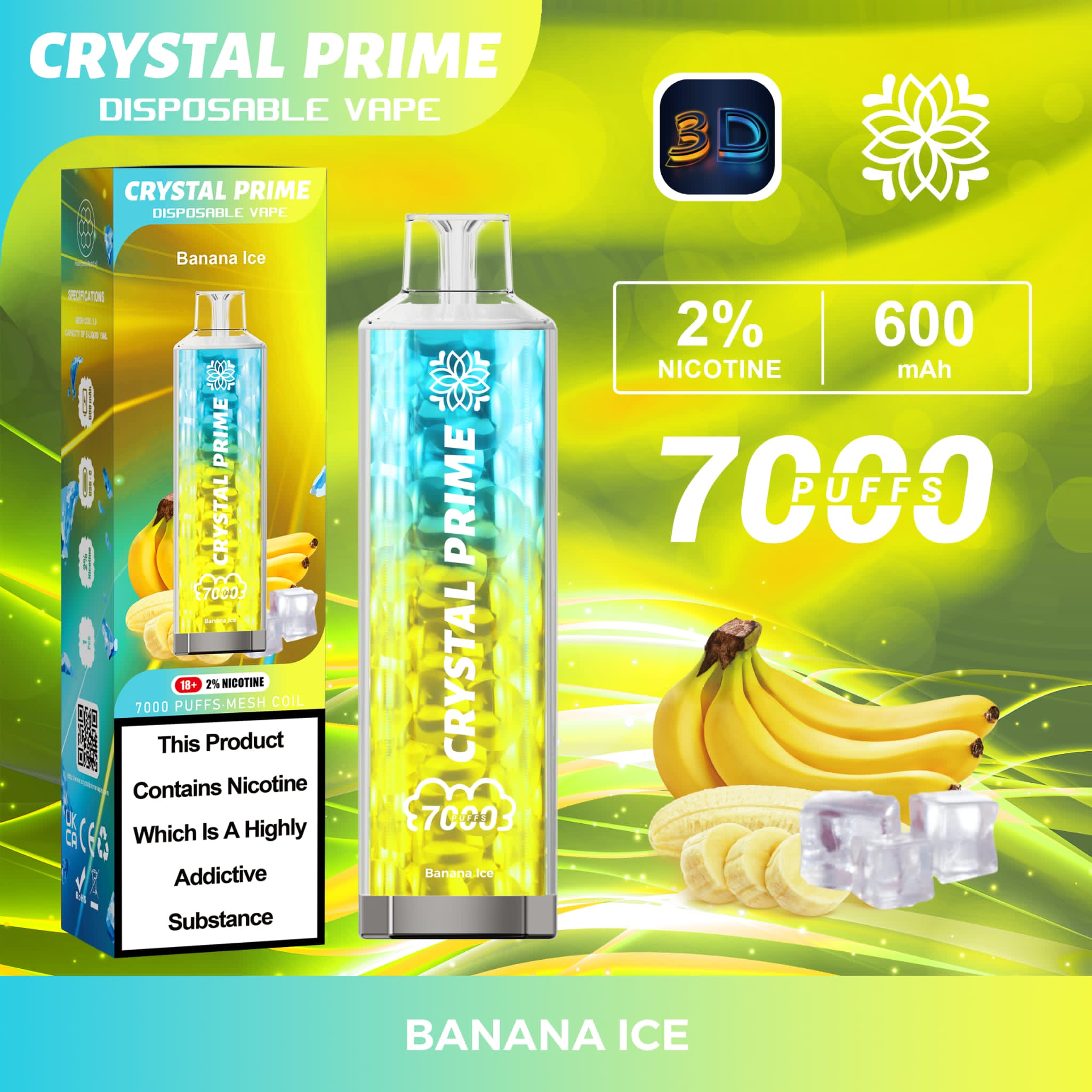 Crystal Prime 7000 Puffs Disposable Vape Pod Device - Power Vape Shop