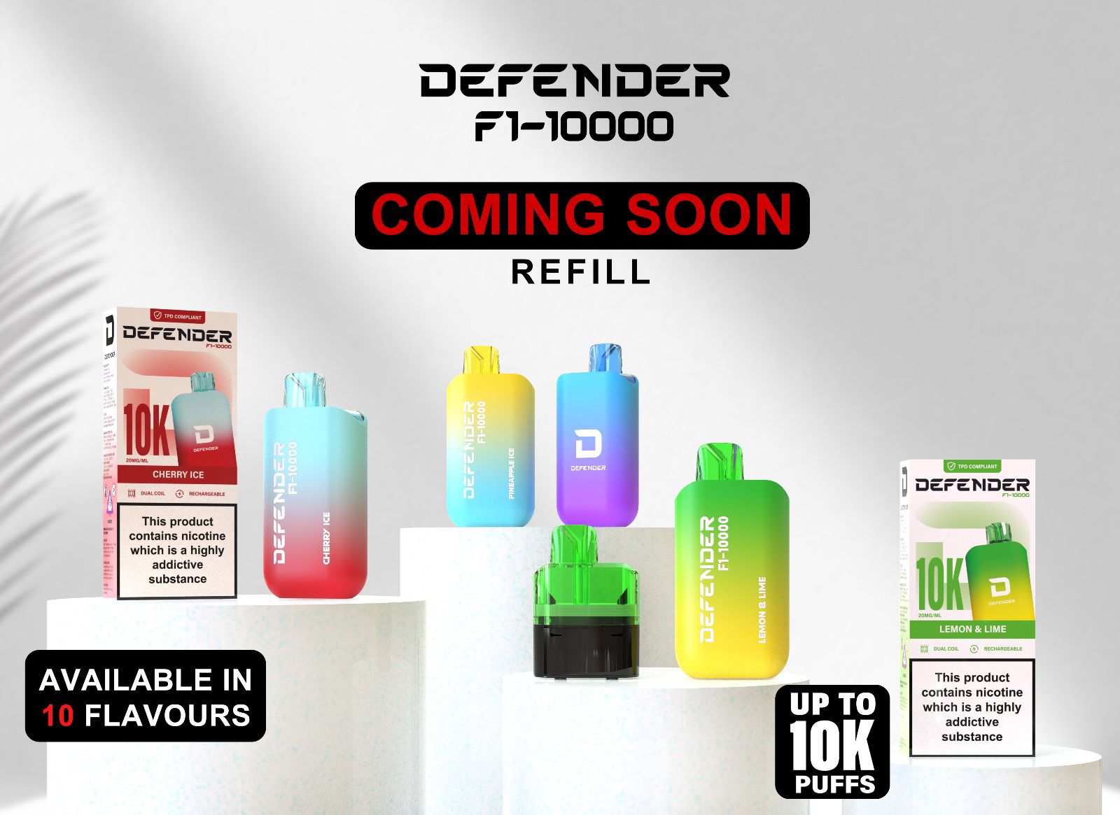 Defender F1 - 10000 Replacement Refill Pods - Power Vape Shop
