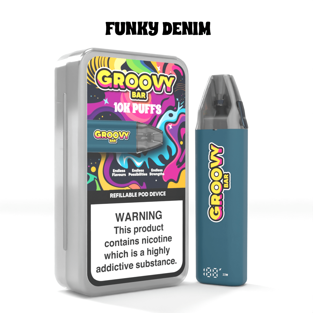 Groovy Bar 10K Refillable Pod Kit| Free Eliquid | 3 for 24 Groovy Bar 10K Refillable Pod Kit| Free Eliquid | 3 for 24