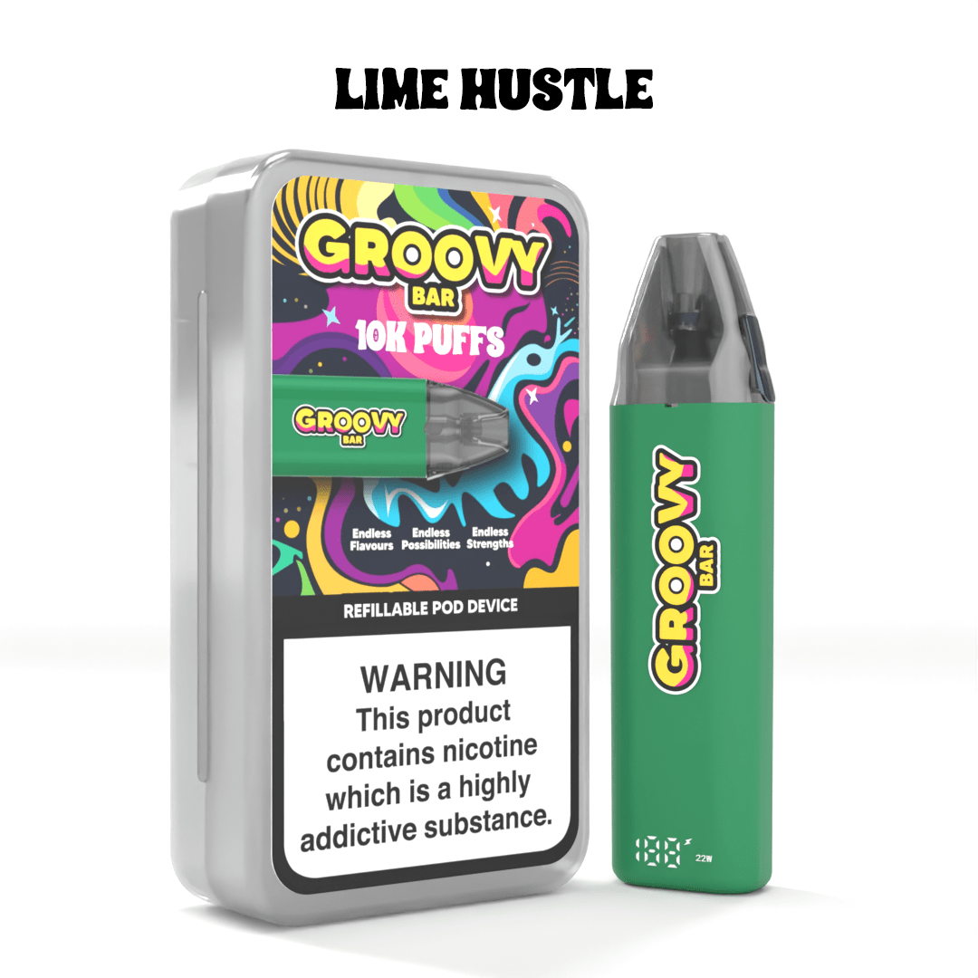 nicotine vapes refillable Groovy Bar 10K Refillable Pod Kit| Free Eliquid