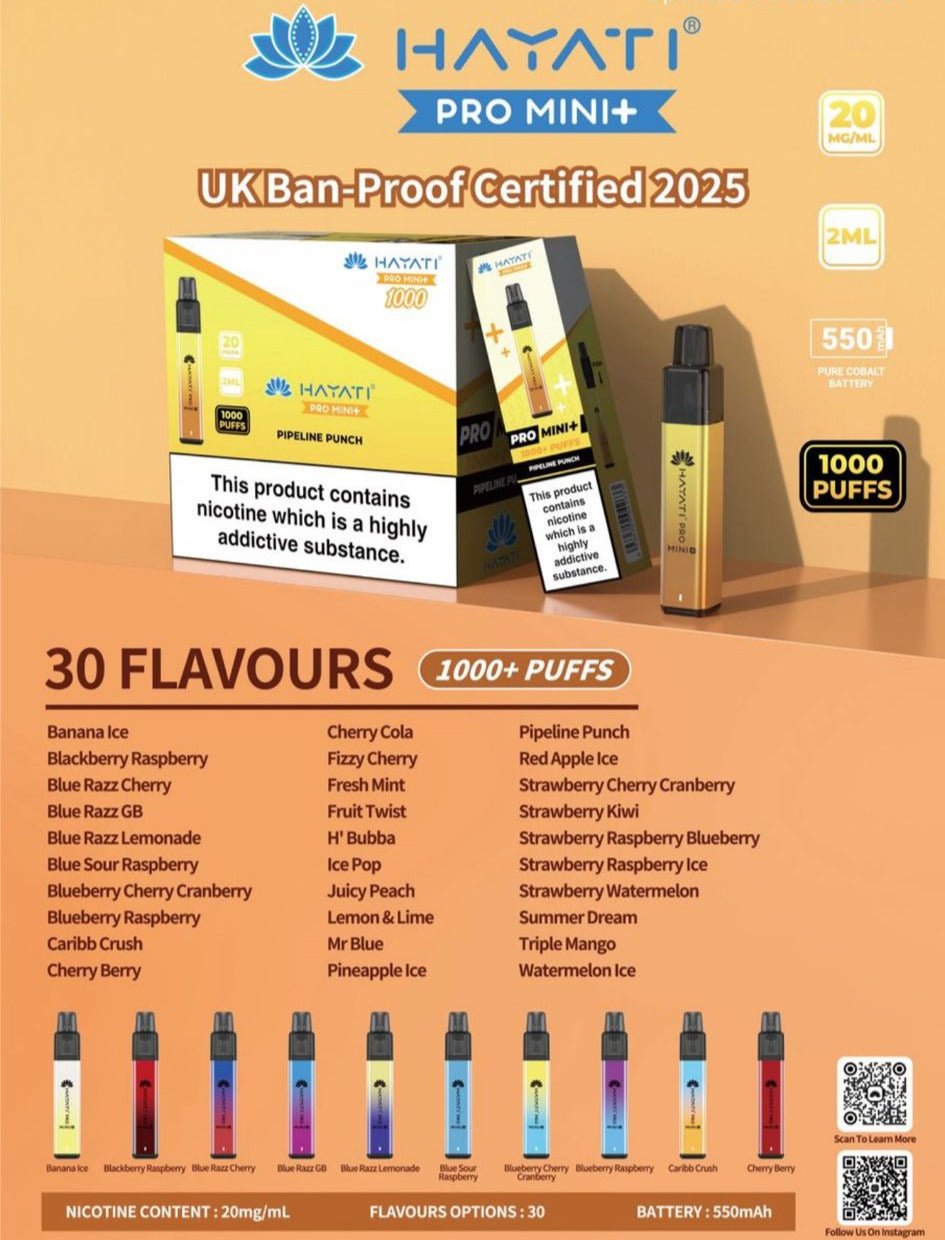 Hayati Pro Mini Plus 1000 Replacement Pods - Power Vape Shop