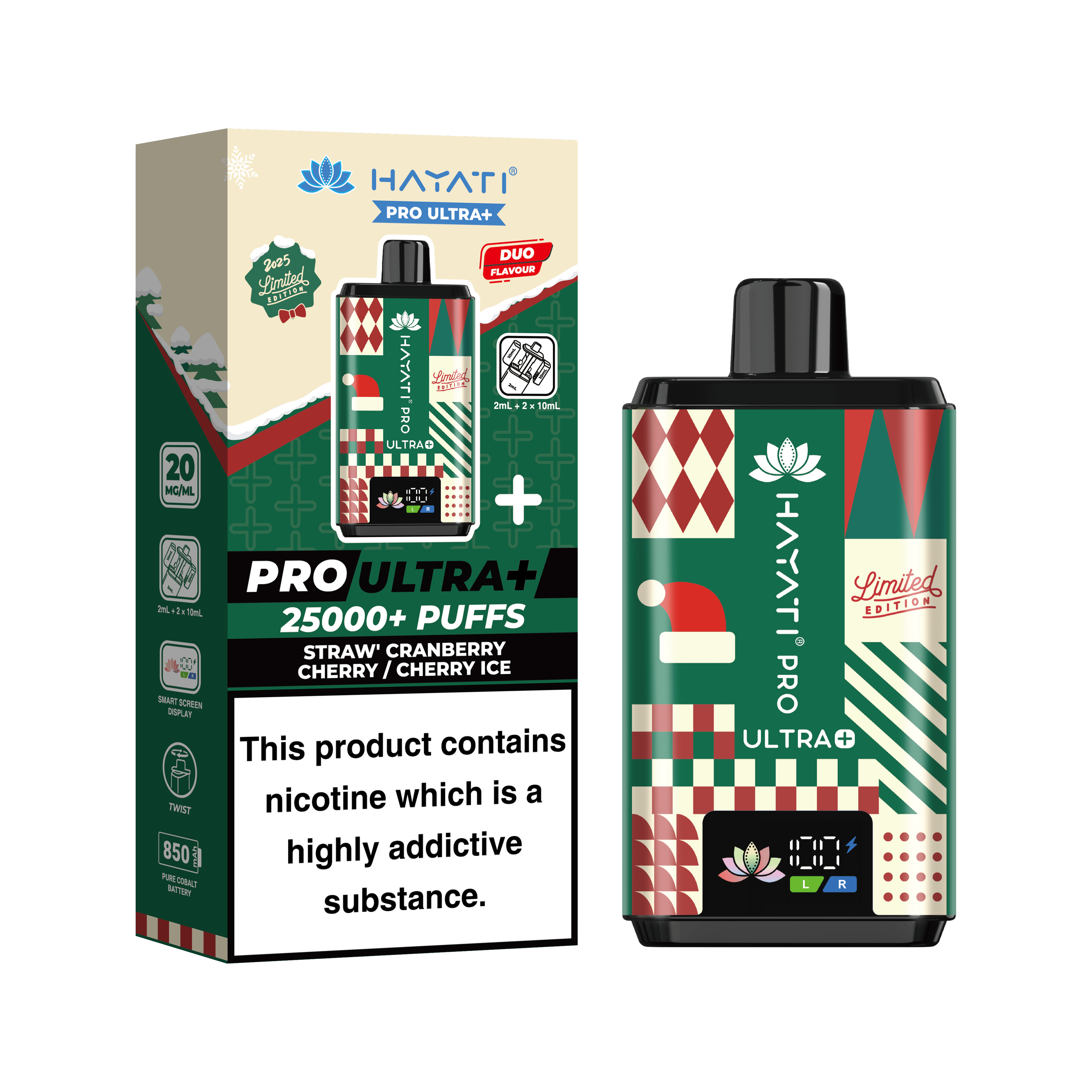Hayati Pro Ultra + 25K Prefilled Vape – Christmas Vape Edition - Power Vape Shop