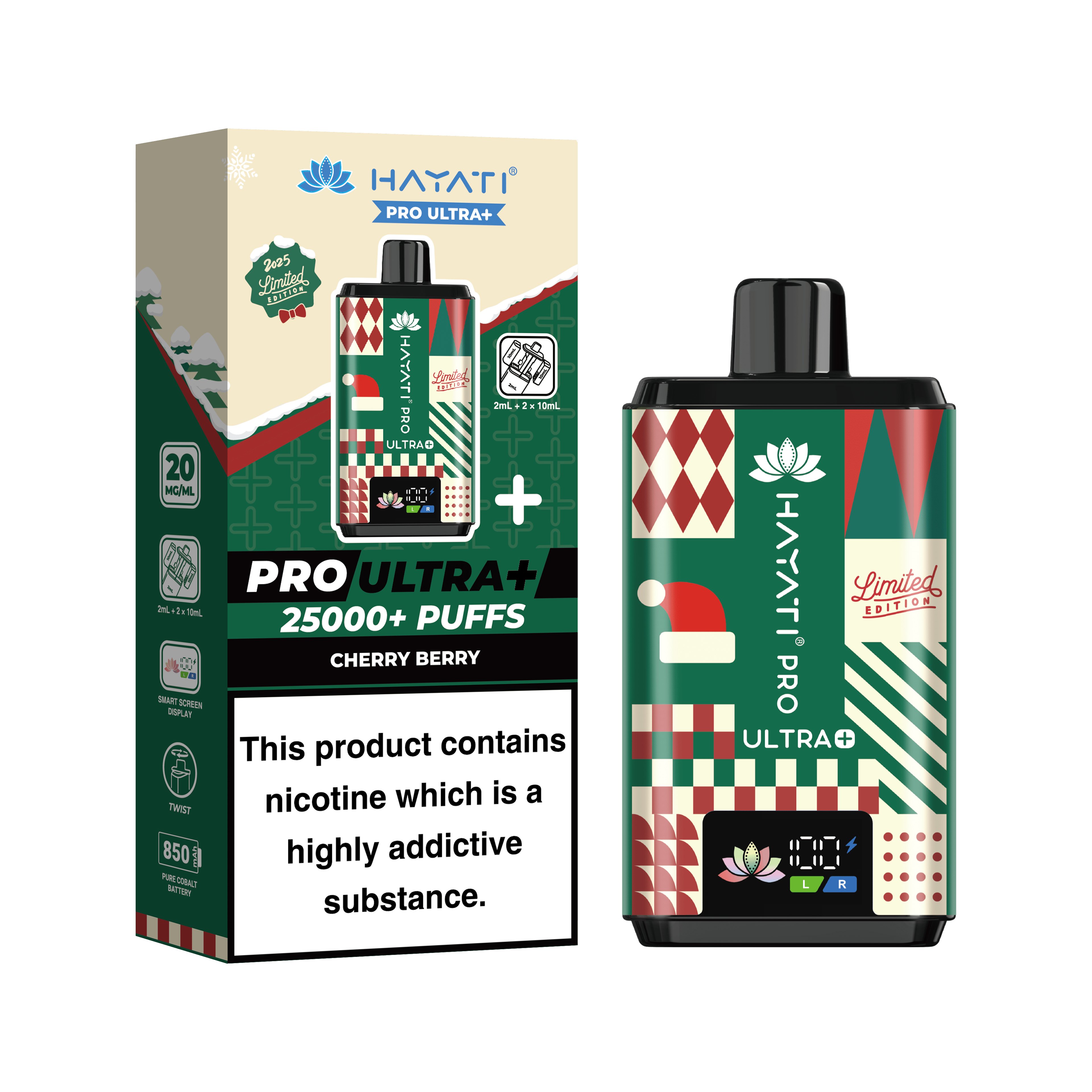 Hayati Pro Ultra + 25K Prefilled Vape – Christmas Vape Edition - Power Vape Shop