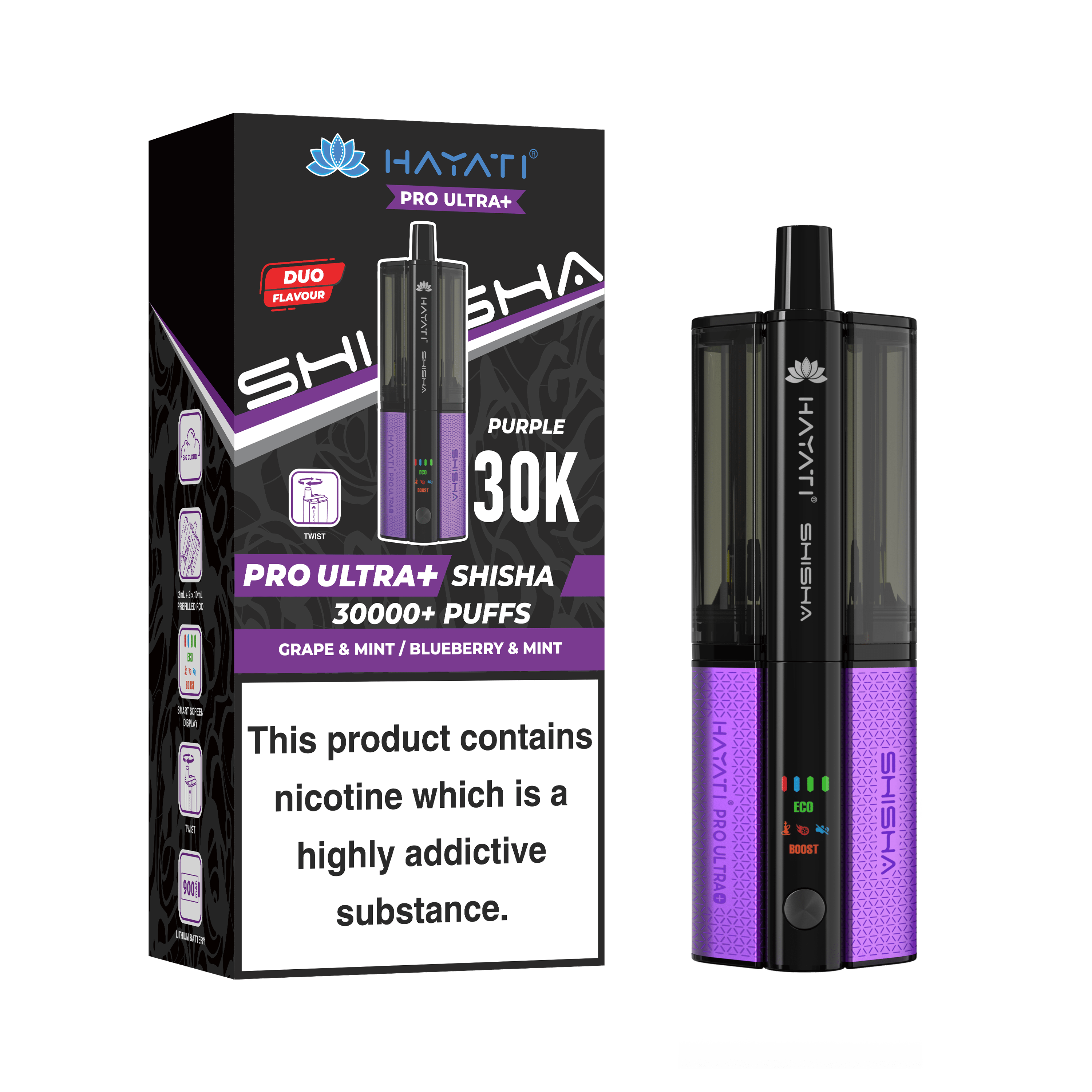 Hayati Pro Ultra Plus Shisha 30K Vape Kit - Power Vape Shop