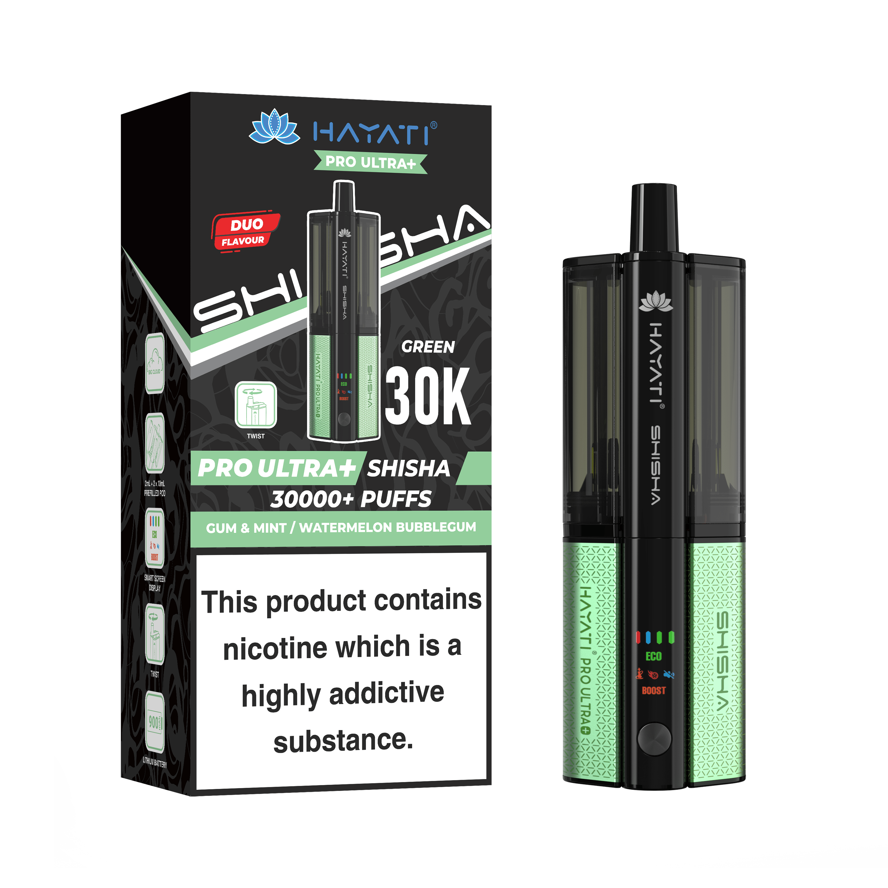 Hayati Pro Ultra Plus Shisha 30K Vape Kit - Power Vape Shop