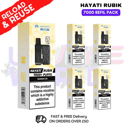 Hayati Rubik 7000 Pods Box of 5 - Power Vape Shop