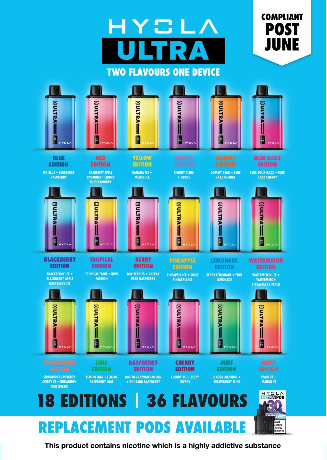 Hyola Ultra 30k Prefilled Pod Vape Kit Pack of 5 - Power Vape Shop