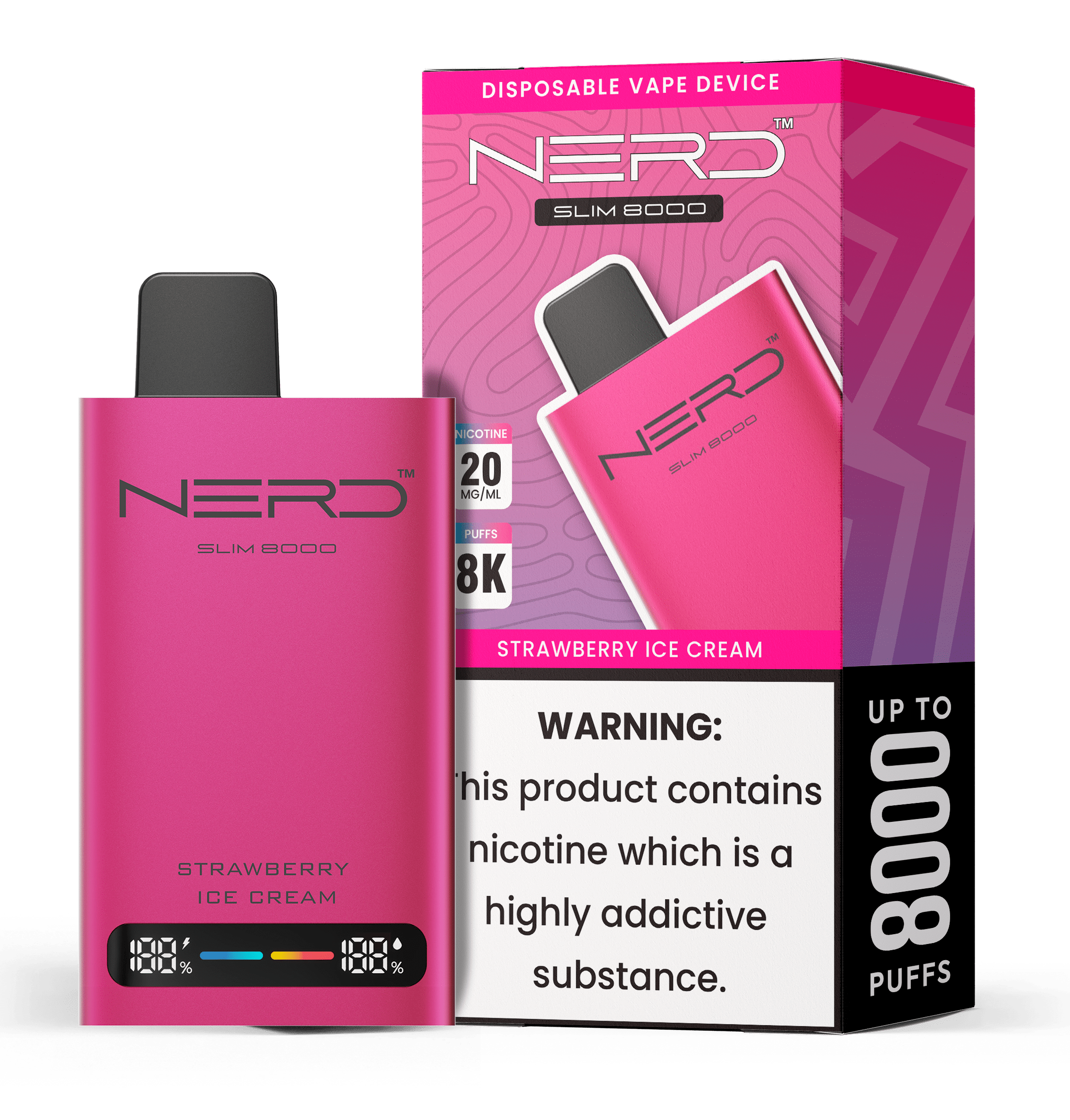 Nerd Slim 8000 Disposable Vape Device Kit - Power Vape Shop