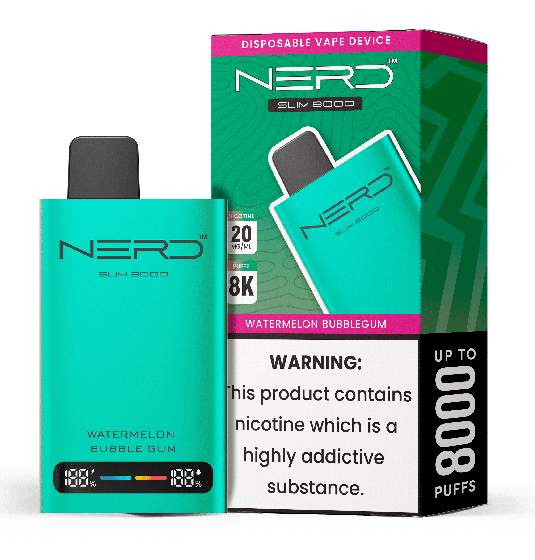 Nerd Slim 8000 Disposable Vape Device Kit - Power Vape Shop