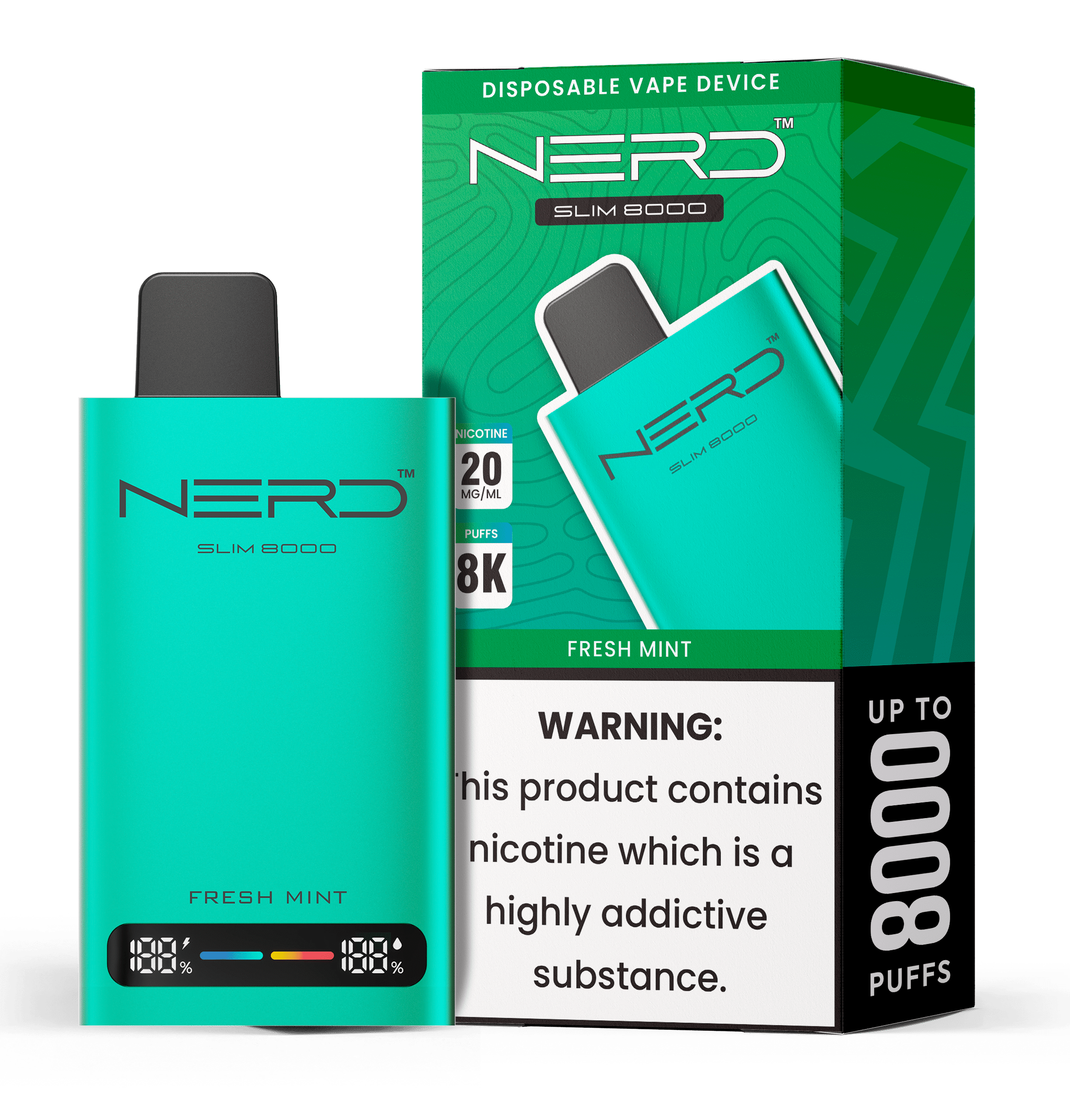Nerd Slim 8000 Disposable Vape Device Kit - Power Vape Shop