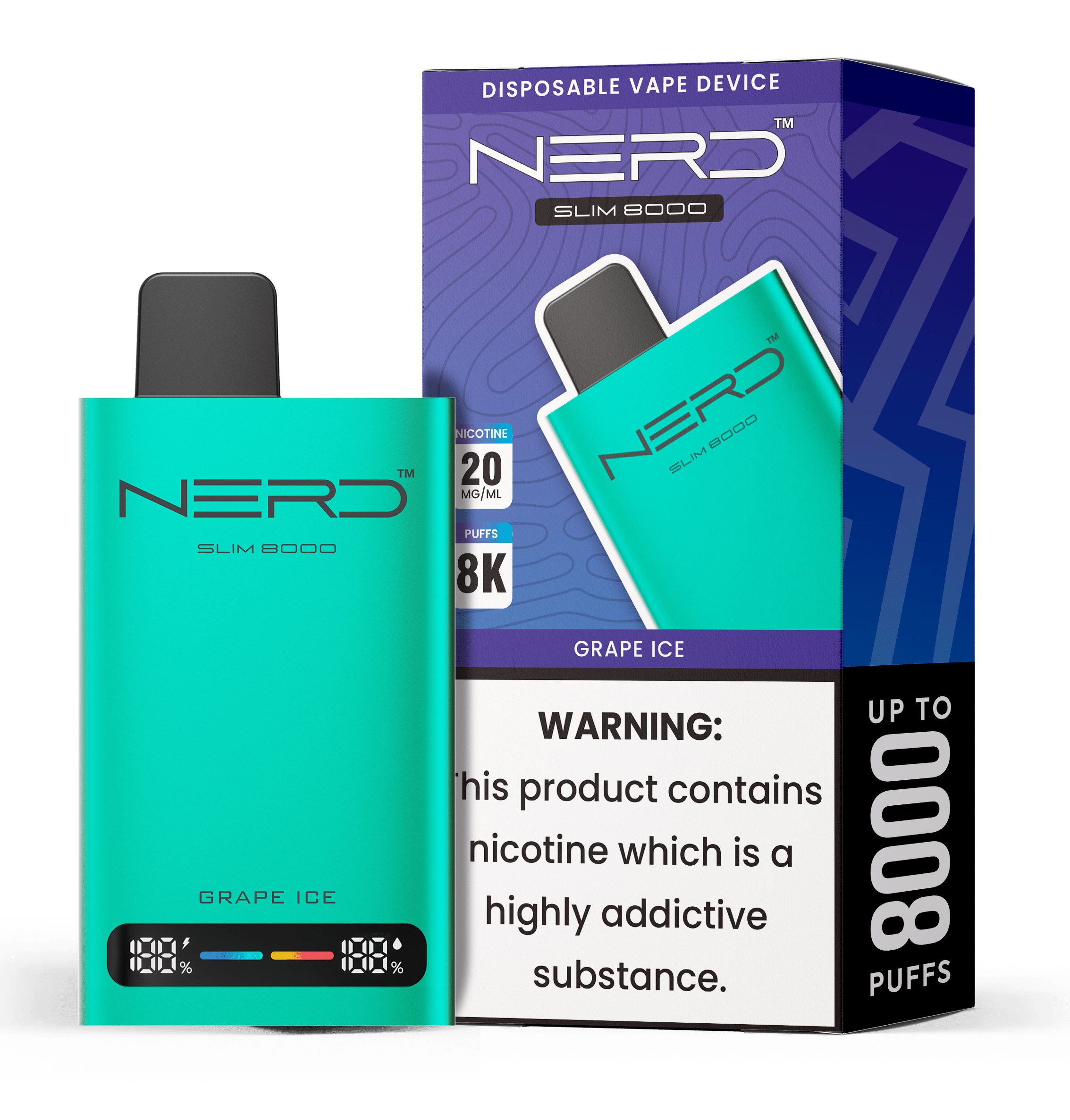 Nerd Slim 8000 Disposable Vape Device Kit - Power Vape Shop