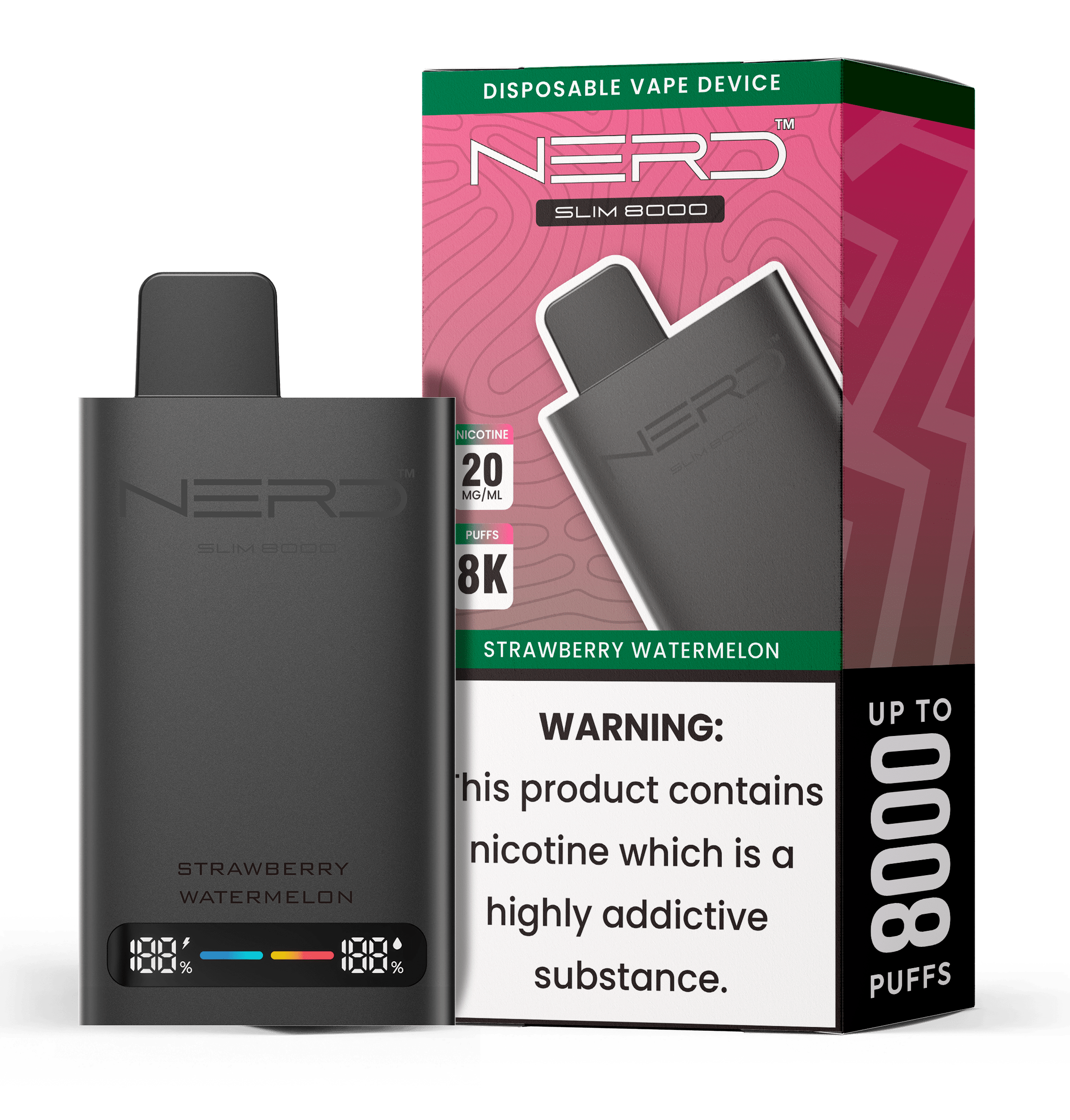 Nerd Slim 8000 Disposable Vape Device Kit - Power Vape Shop