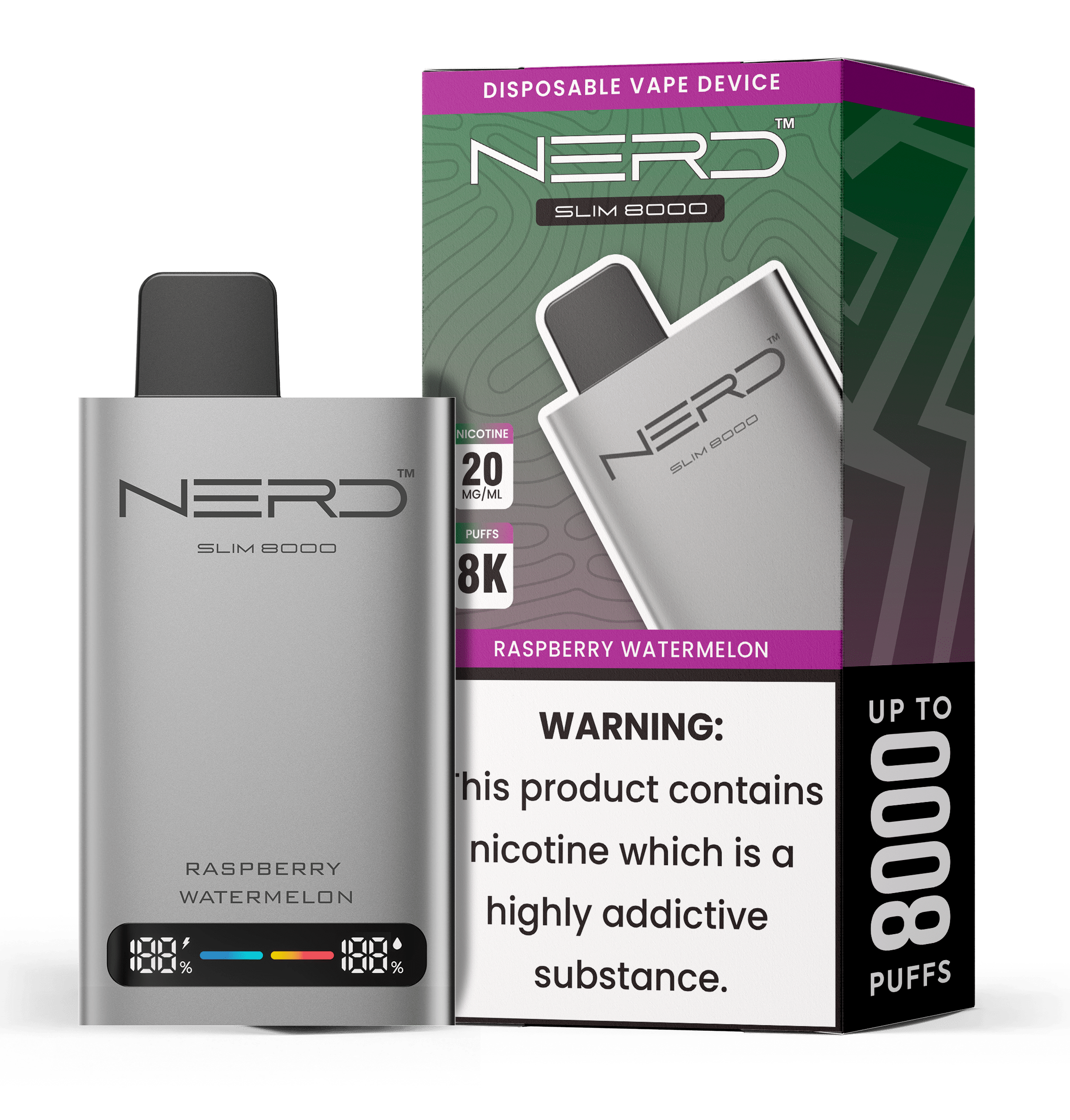 Nerd Slim 8000 Disposable Vape Device Kit - Power Vape Shop