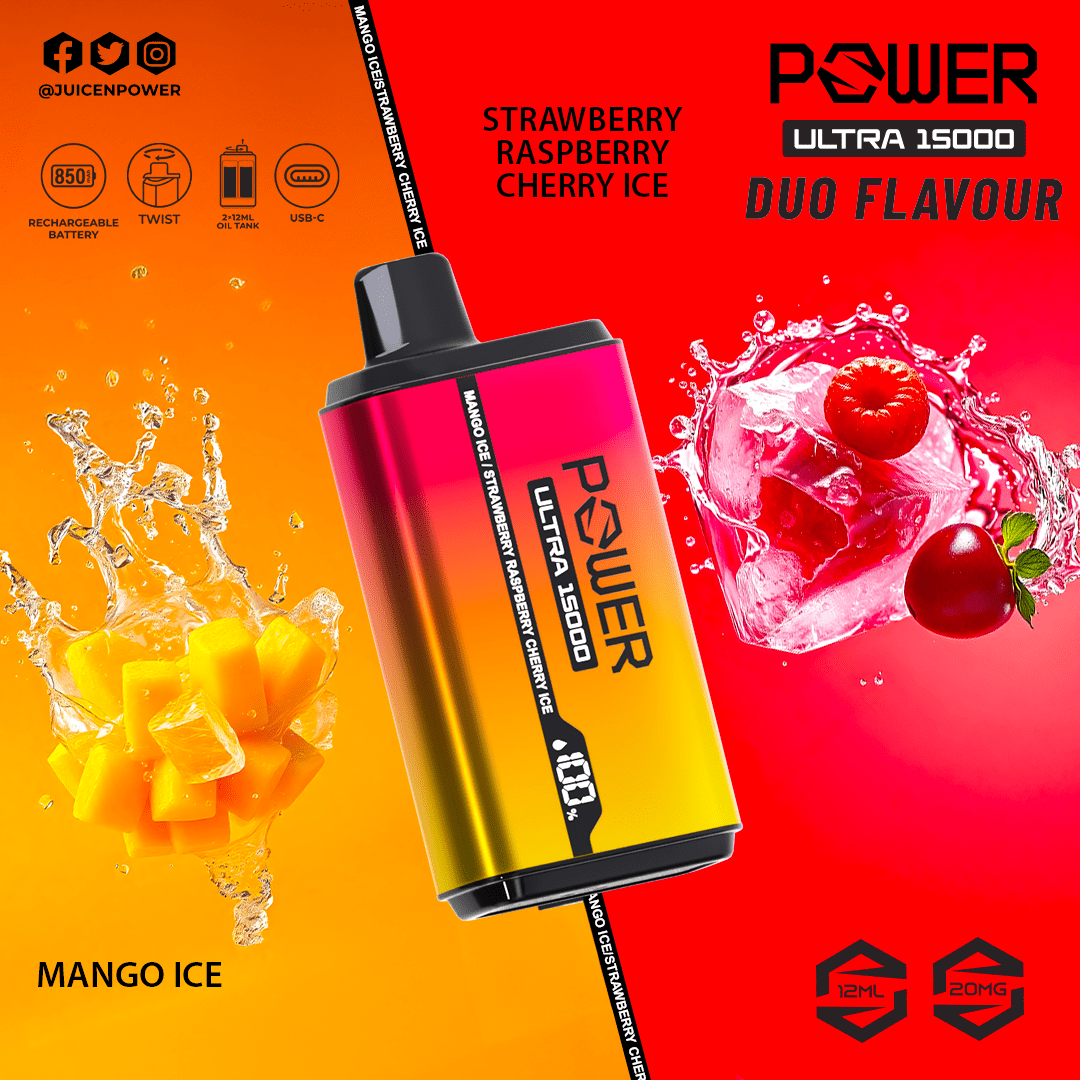 Power Ultra 15000 Duo Flavour Disposable Vape 15,000 Puffs Power Ultra 15000 Duo Flavour Disposable Vape 15,000 Puffs