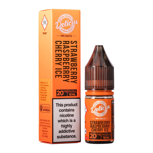 Strawberry Raspberry Cherry Ice Nic Salt E - Liquid by Deliciu - Power Vape Shop