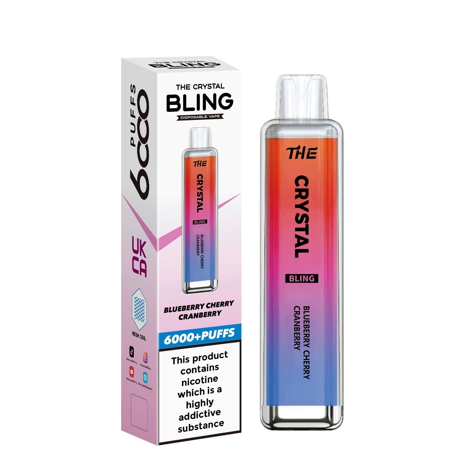 The Crystal Bling 6000 Disposable Vape | Big Puffs Device - Power Vape Shop