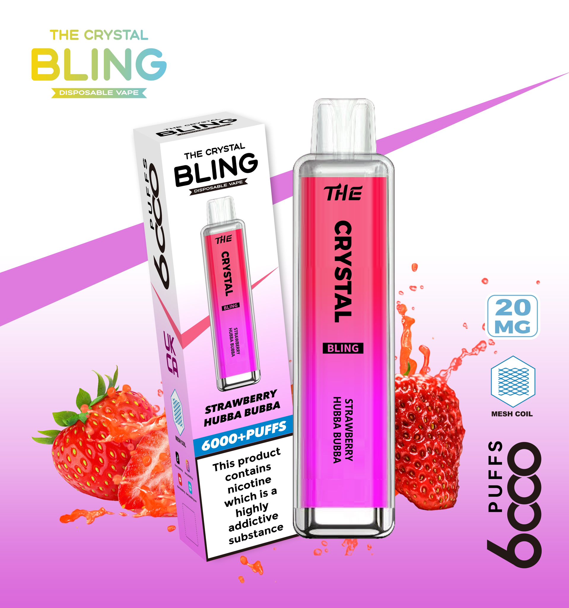 The Crystal Bling 6000 Disposable Vape | Big Puffs Device - Power Vape Shop