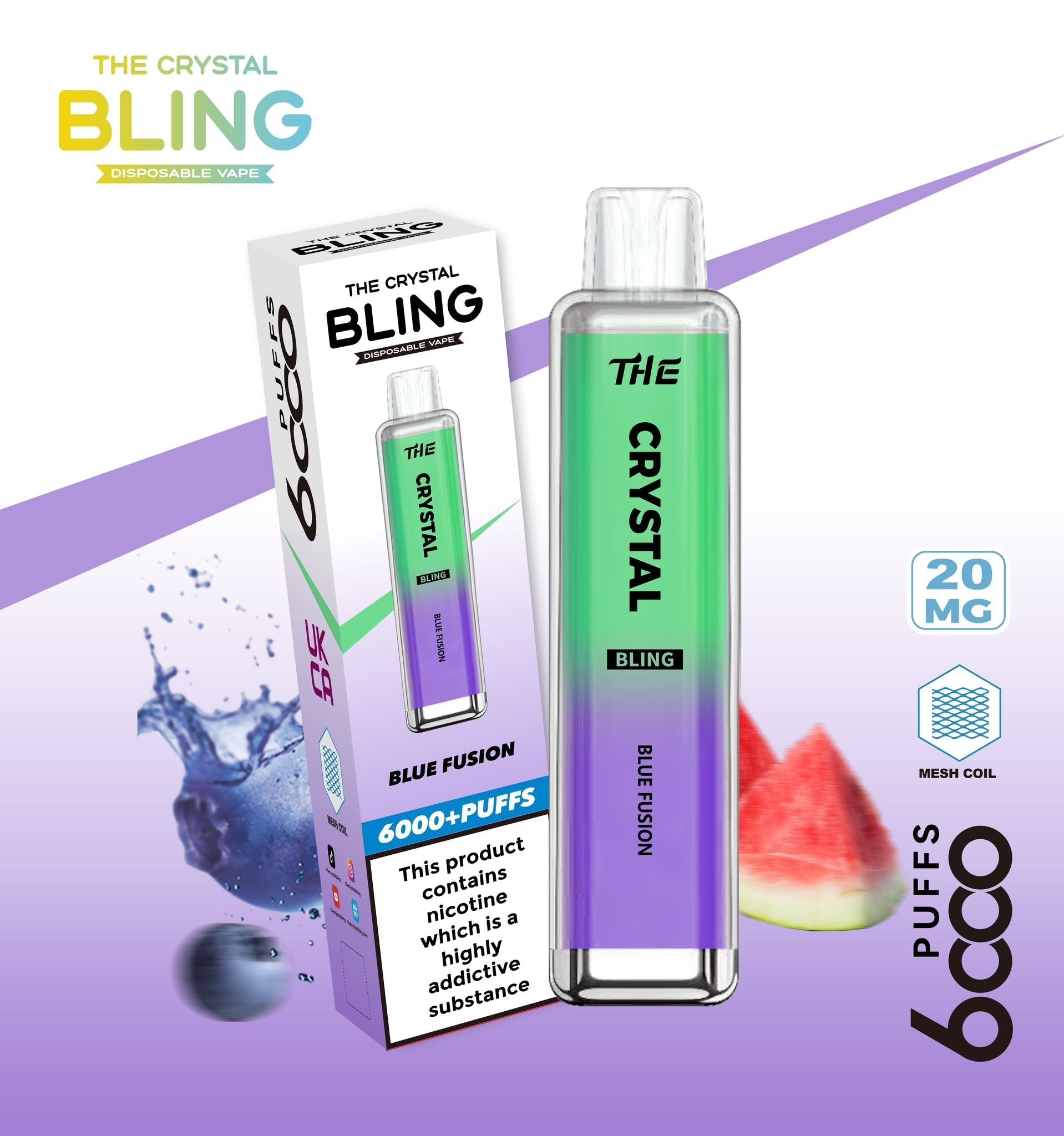 The Crystal Bling 6000 Disposable Vape | Big Puffs Device - Power Vape Shop