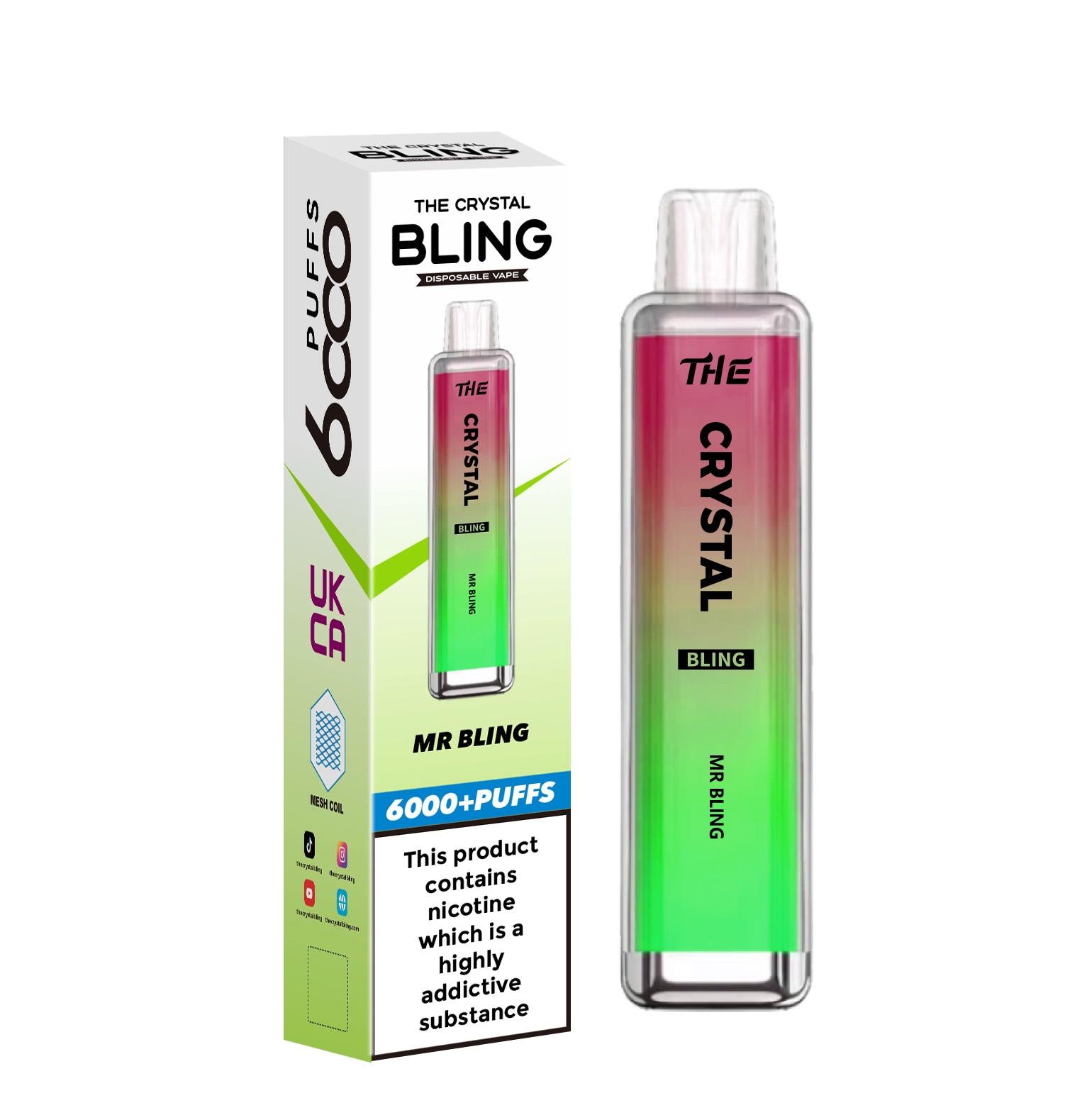 The Crystal Bling 6000 Disposable Vape | Big Puffs Device - Power Vape Shop