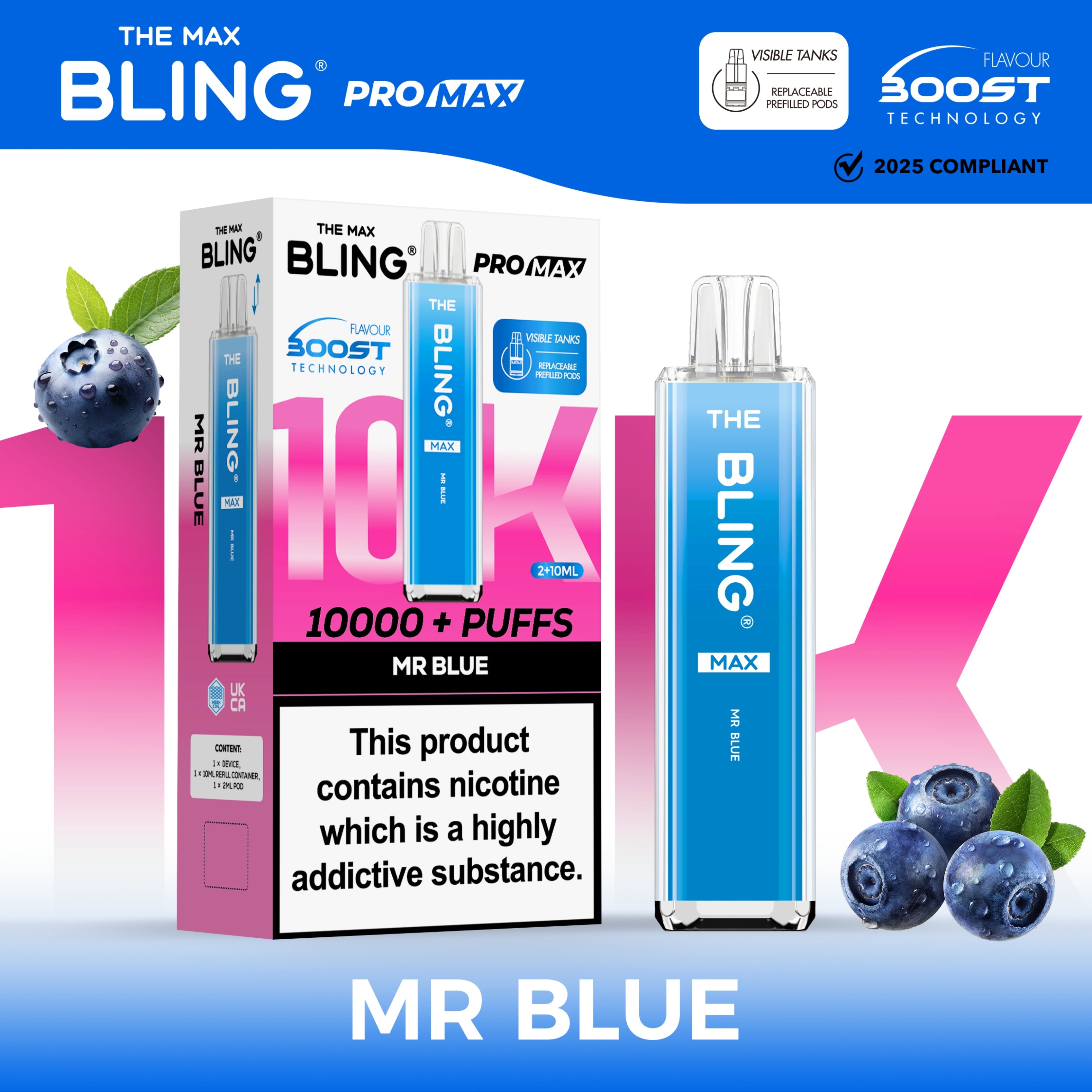 The Crystal Bling Max 10000 Preffilled Pod Kit - Power Vape Shop