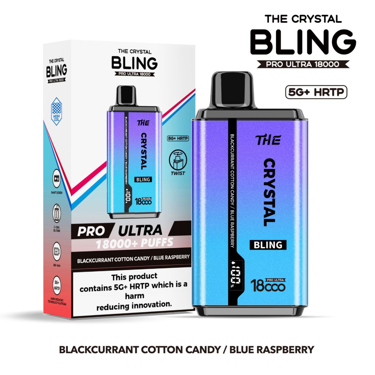 The Crystal Bling Pro Ultra 18000 Disposable Vape The Crystal Bling Pro Ultra 18000 Disposable Vape