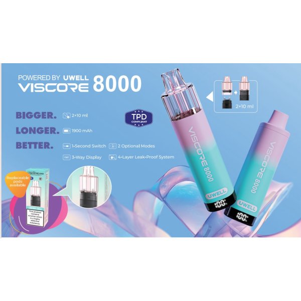 Uwell Viscore 8000 Pod Kit | 10.99 | Uwell Viscore 8K Uwell Viscore 8000 Pod Kit | 10.99 | Uwell Viscore 8K