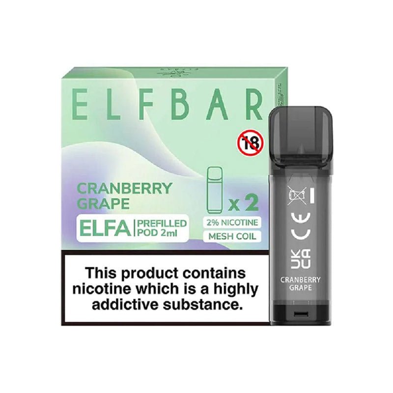 Elf Bar Elfa Pre - filled Replacement Pod (Pack Of 2) - Power Vape Shop